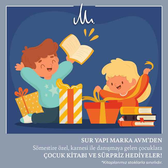 19 Ocak’ta karnesiyle gelen tüm öğrencileri hikâye kitapları ve sürpriz hediyeler ile sevindirecek olan Sur Yapı Marka AVM, minik ziyaretçilerini sömestr tatilinde birbirinden renkli, eğlenceli ve öğretici atölyelerle ağırlayacak.