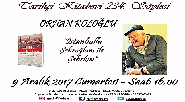 Duayen tarihçi, gazeteci Orhan Koloğlu söyleşisi Tarihçi Kitabevi'nde