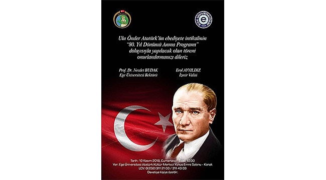 İzmir'de 10 Kasım Atatürk'ü Anma Töreni