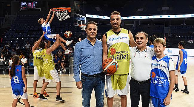 Diyabetli çocuk ve gençler ünlülerle basketbol oynadı