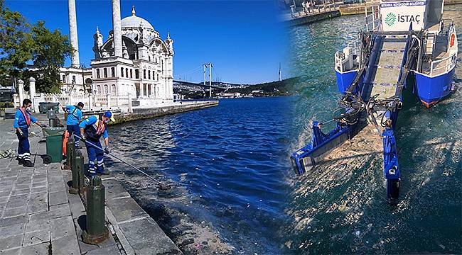 İstanbul'da lodosun kıyılara yığdığı atık ve birikintiler temizlendi