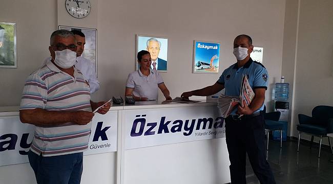 Alanya Otogarı'nda maske dağıtıldı