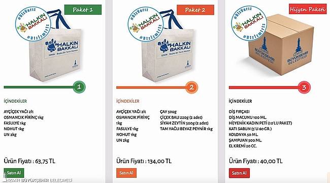 "Biz Varız" hijyen paketleri Halkın Bakkalı'nda