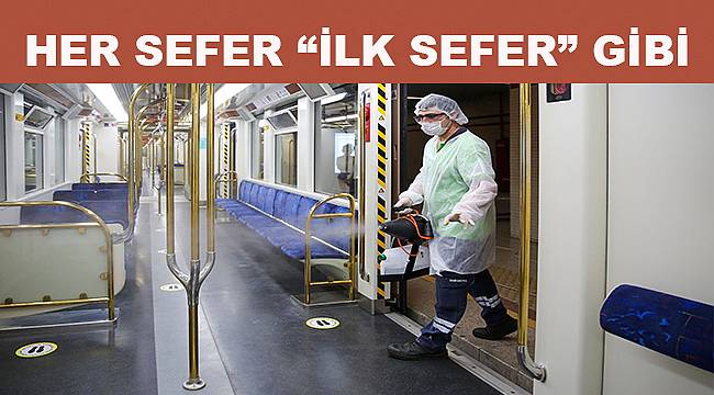 Metro ve tramvay vagonlarına günde 491 kez dezenfeksiyon