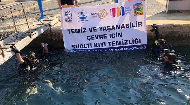 Rotary'den temiz ve yaşanabilir çevre için deniz dibi temizliği