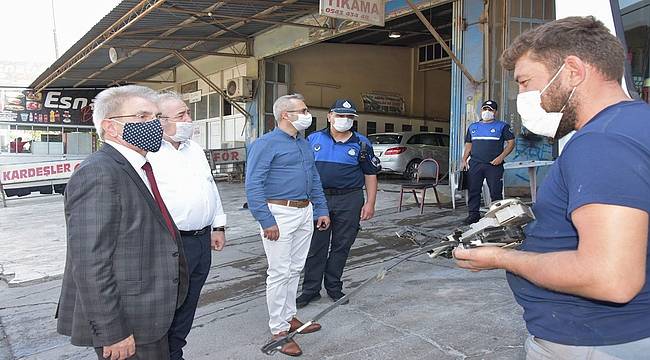 Aliağa'da eşzamanlı Covid-19 denetimi