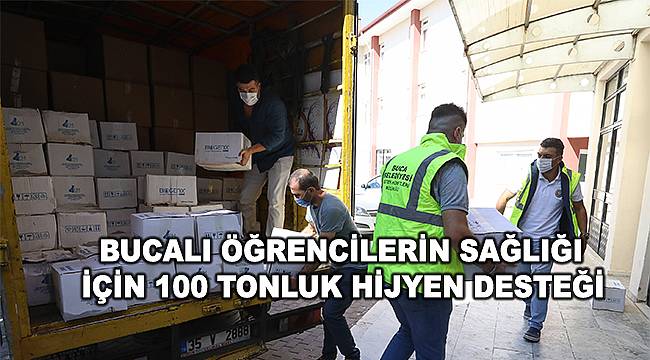 Buca Belediyesi'nden okullara 100 tonluk hijyen malzemesi