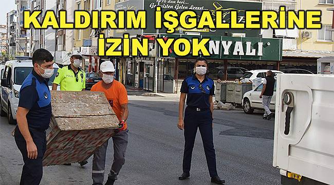 Aliağa'da kaldırım işgaline geçit yok 