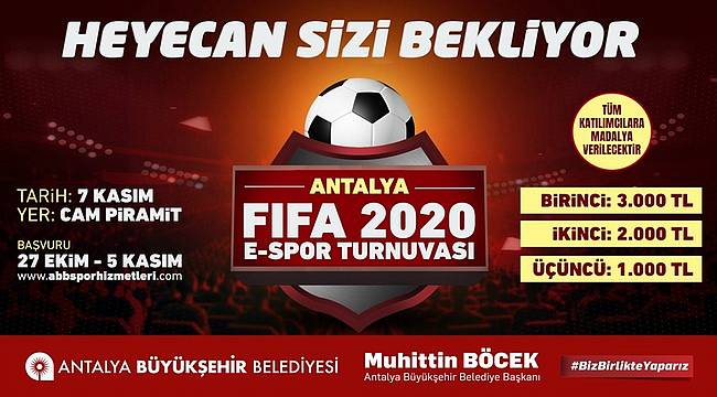 Antalya Büyükşehir'den Ödüllü FIFA 2020 Turnuvası