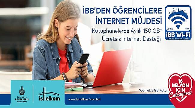 İBB Öğrencilere İnternet Desteğini Aylık 150 GB'ye Çıkartıyor