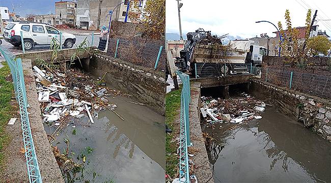 Manisa'da çöplüğe dönen dere yatakları temizlendi 