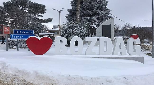 İzmir Ödemiş'te yaylalar kar altında, ekipler alarmda