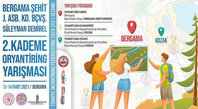 Oryantiring heyecanı Bergama'da yaşanacak