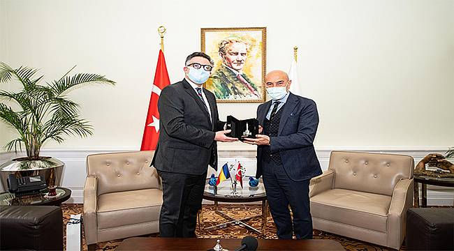 Başkan Soyer Romanya'nın Ankara Büyükelçisi Tinca'yı ağırladı 