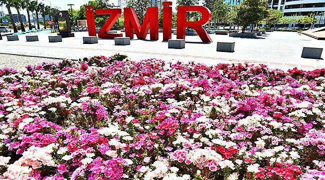 İzmir çiçeklerle donatıldı 