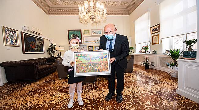 Japonya'dan ödülle dönen Lara'dan Başkan Soyer'e ziyaret 