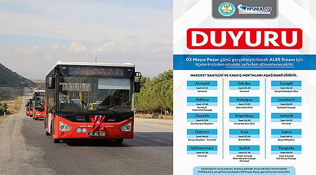 Manisa Büyükşehir'den ALES'e girecek adaylara otobüs desteği