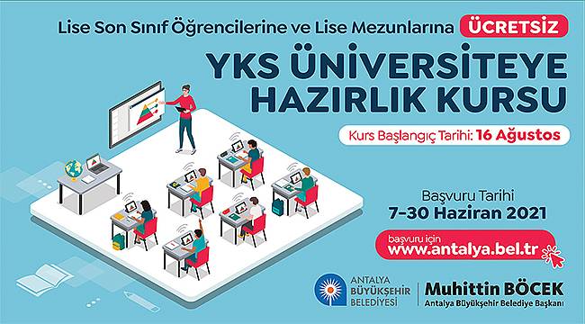 Antalya Büyükşehir'in YKS hazırlık kursu kayıtları başladı