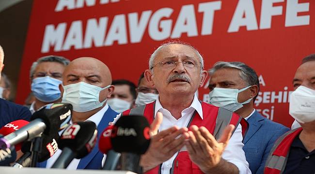 CHP Genel Başkanı Kılıçdaroğlu Manavgat yangın bölgesinde