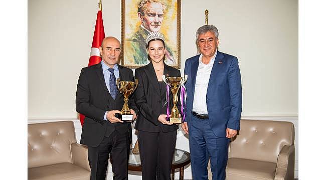 Başkan Soyer milli cimnastikçi Burçak Şenman'ı ağırladı