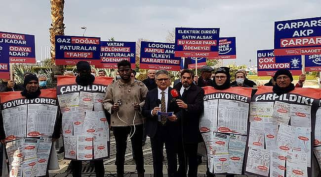 Saadet'ten 'elektrik çarpmış vatandaş' ile zam protestosu