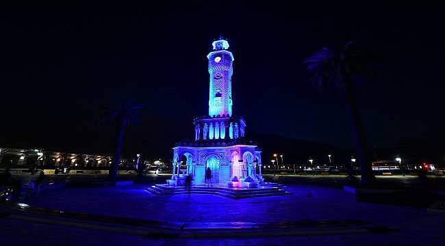 İzmir Saat Kulesi her perşembe maviye bürünecek