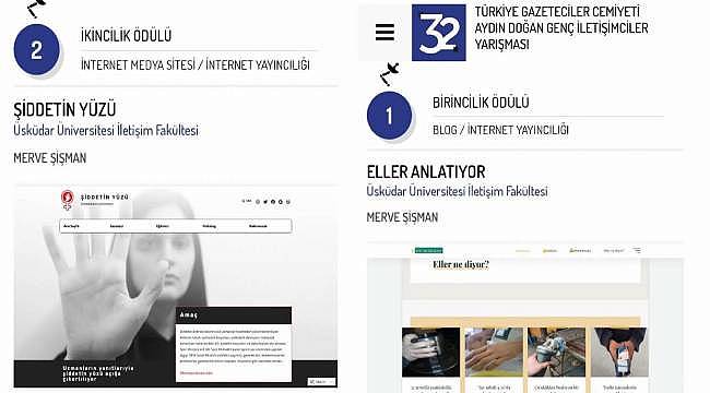 32. TGC Aydın Doğan Genç İletişimciler Yarışması'nda Üsküdar İletişim'e 7 ödül