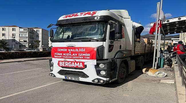 Bergama'dan depremzedelere gönderilen tır sayısı 11'e yükseldi