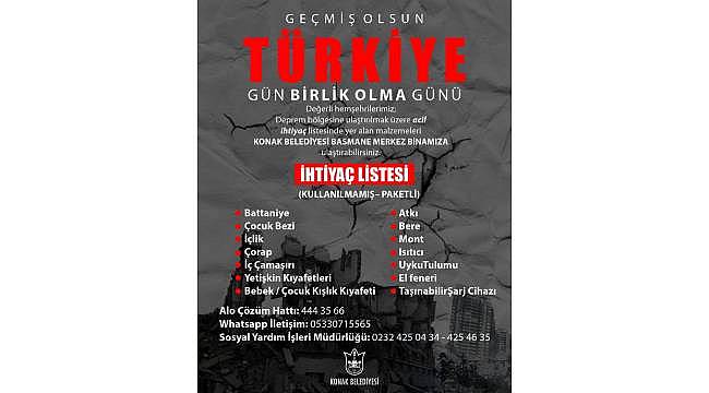 Konak Belediye Başkanı Abdül Batur: Geçmiş olsun Türkiye, gün birlik olma günü