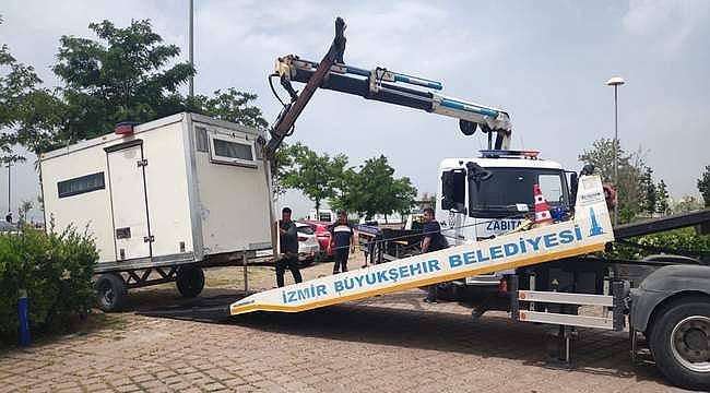 Karşıyaka'da karavan işgaline müdahale 