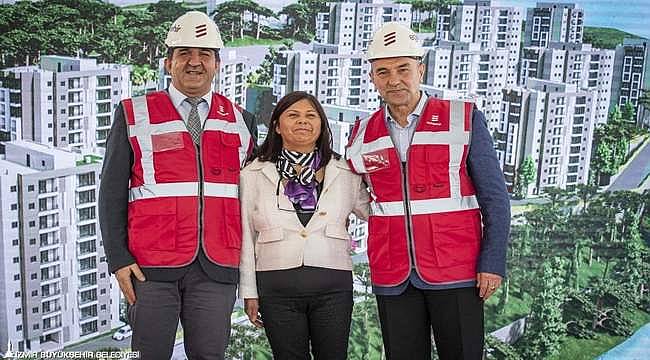 İzmir Büyükşehir Belediyesi'nin "Egeşehir Toplu Konut Projesi" hızla ilerliyor 