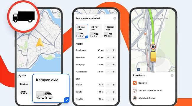 Yandex Maps, Kamyonlara Özel Navigasyon Özelliğini Türkiye'de Kullanıma Sundu