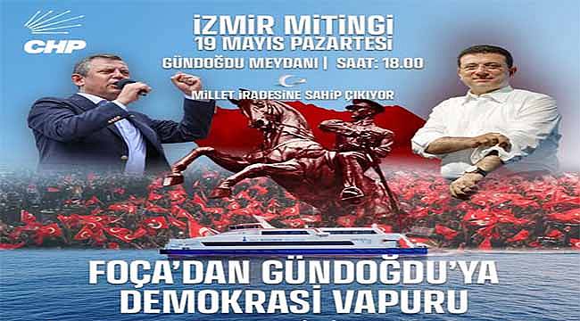 Foça'dan Gündoğdu'ya "Demokrasi Vapuru" ile Destek Yolculuğu