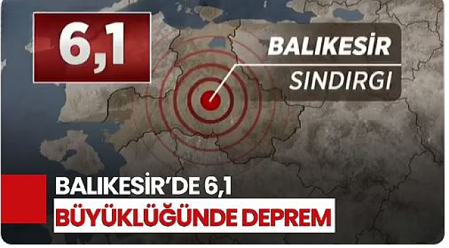 Balıkesir'in Sındırgı İlçesinde 6.1 Büyüklüğünde Deprem 