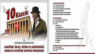Bergama'da 10 Kasım'da Atatürk'ü Anma Programı Belli oldu