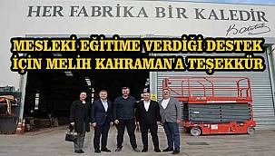 BERTO'dan Kahraman Kardeşler'e Mesleki Eğitime Destek Teşekkürü