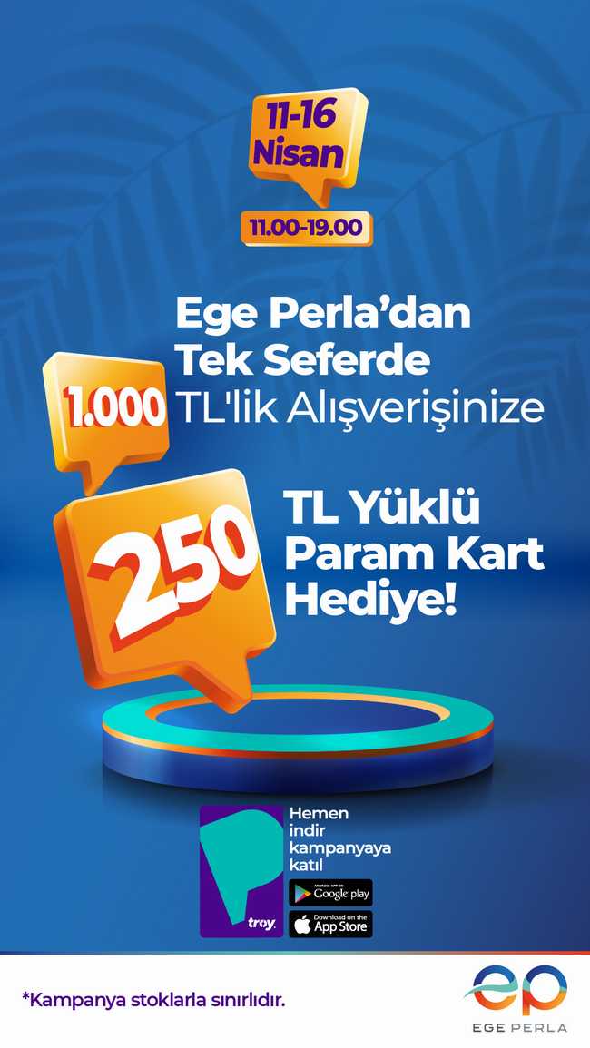 Tepe Emlak Yatırım yönetimindeki, İzmir’in Hoş Vakit Merkezi Ege Perla’da kazandıran kampanyalar devam ediyor!